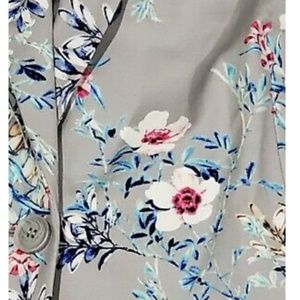 Gray Liz Claiborne Career Floral Women's Blazer